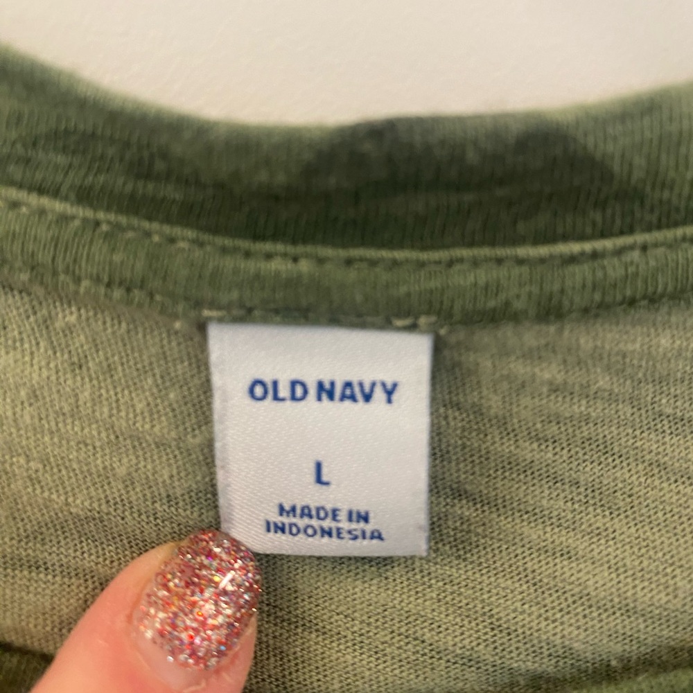 Old Navy Women's Slub-Knit Mini T-Shirt Dress Olive Camouflage Large - Picture 4 of 6